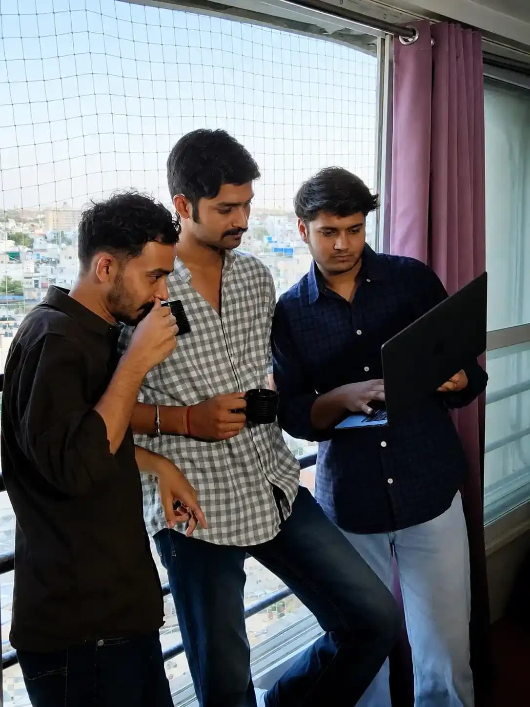 Team members in a working session