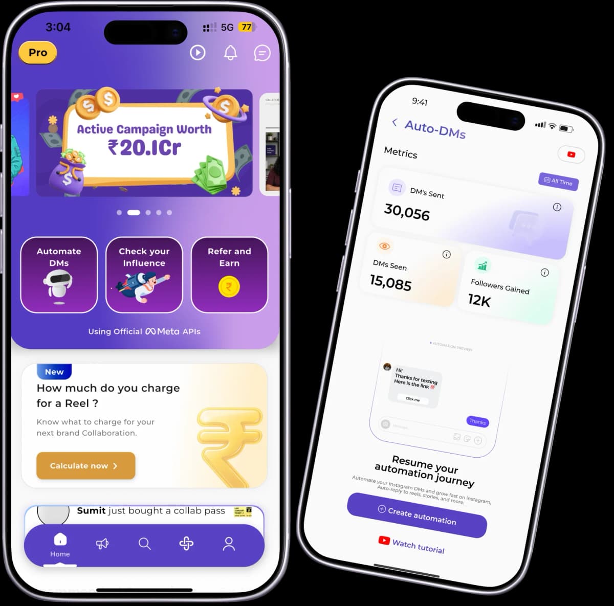 Influish mobile app
