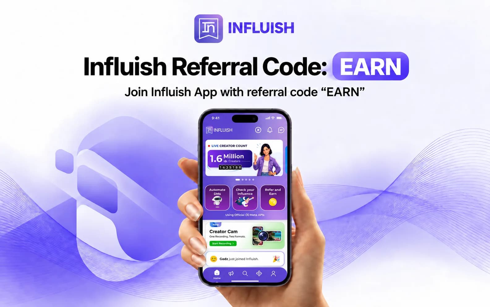 Influish App Referral Code - "EARN"