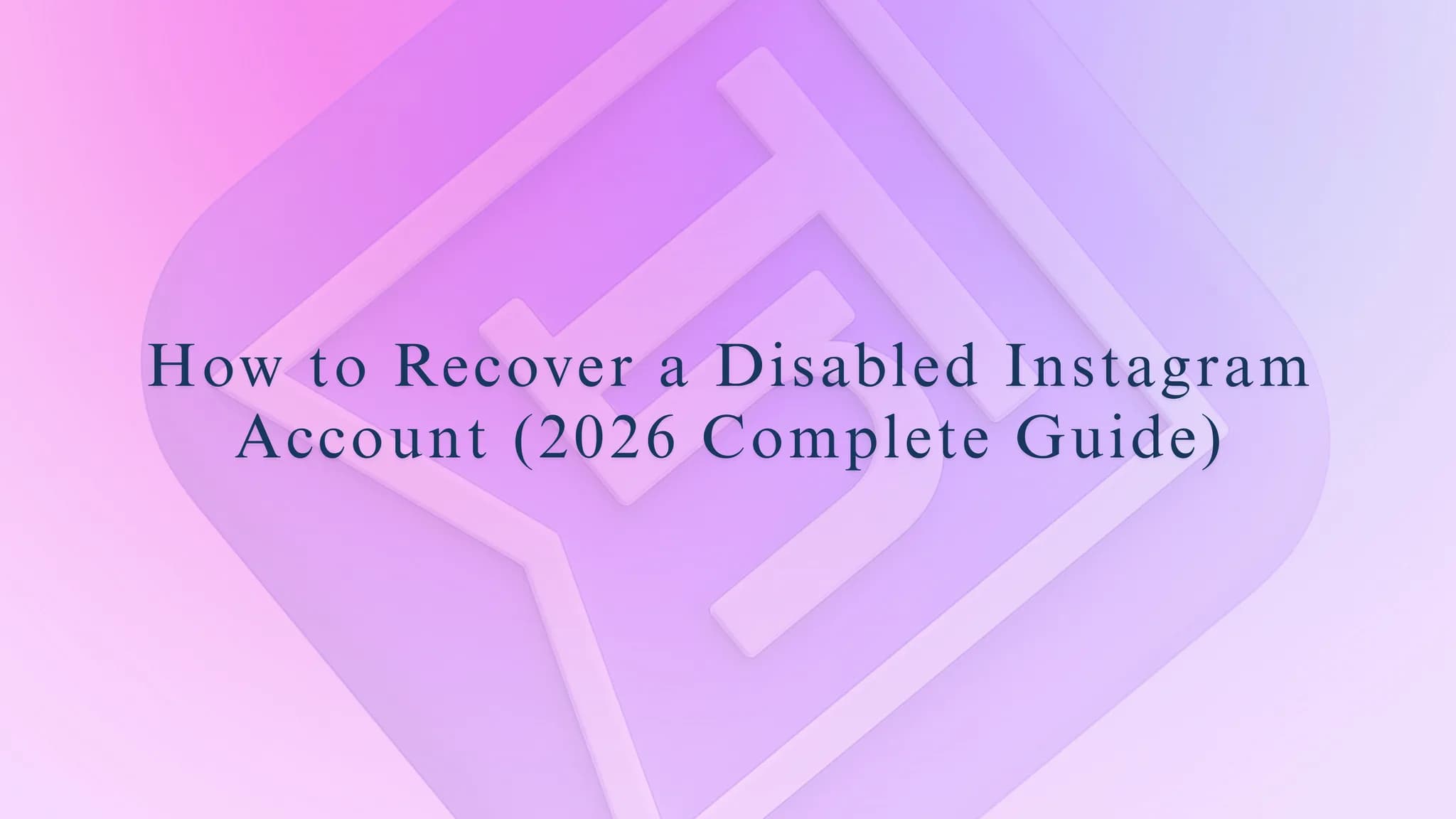 How to Recover a Disabled Instagram Account?